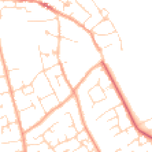 Daytime road noise heatmap for CM9 5QA