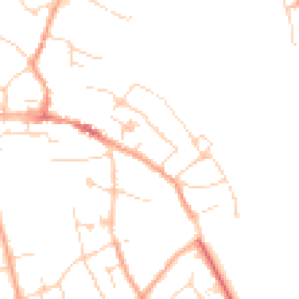 Daytime road noise heatmap for CM9 5RU