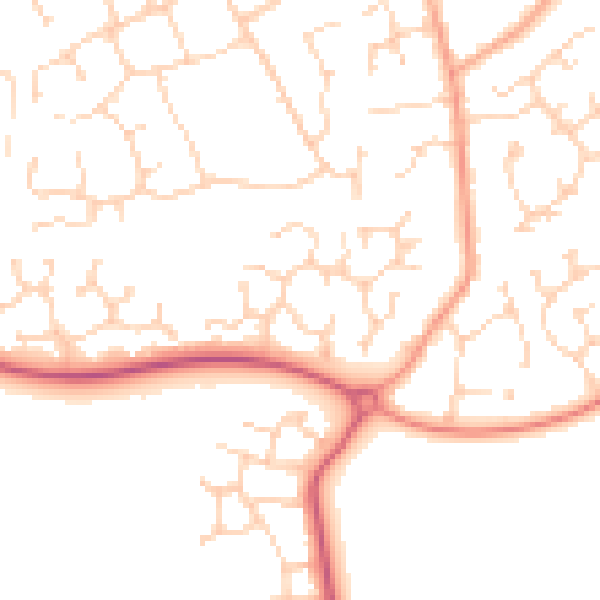 Daytime road noise heatmap for CM9 6FJ