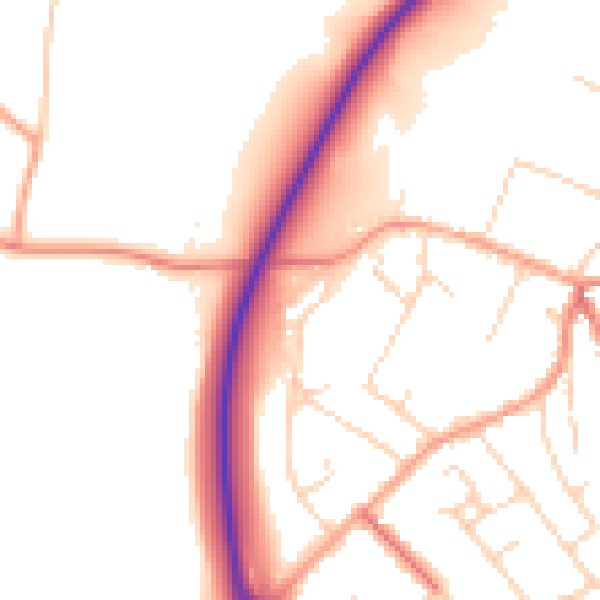 Daytime road noise heatmap for CM9 6HR