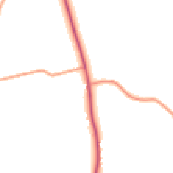 Daytime road noise heatmap for CM9 6NH