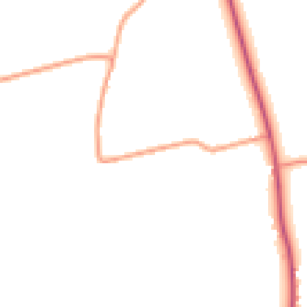 Daytime road noise heatmap for CM9 6NN