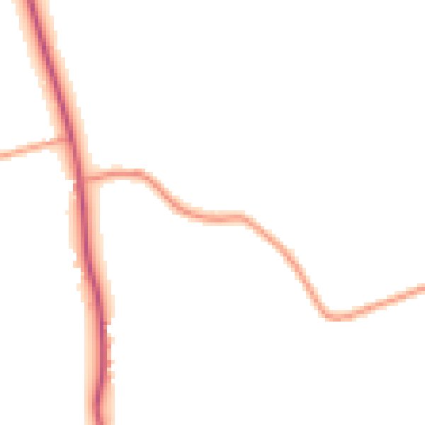 Daytime road noise heatmap for CM9 6NP