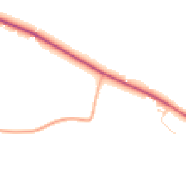 Daytime road noise heatmap for CM9 6QB