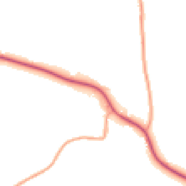 Daytime road noise heatmap for CM9 6QJ