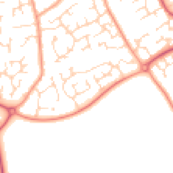 Daytime road noise heatmap for CM9 6UE
