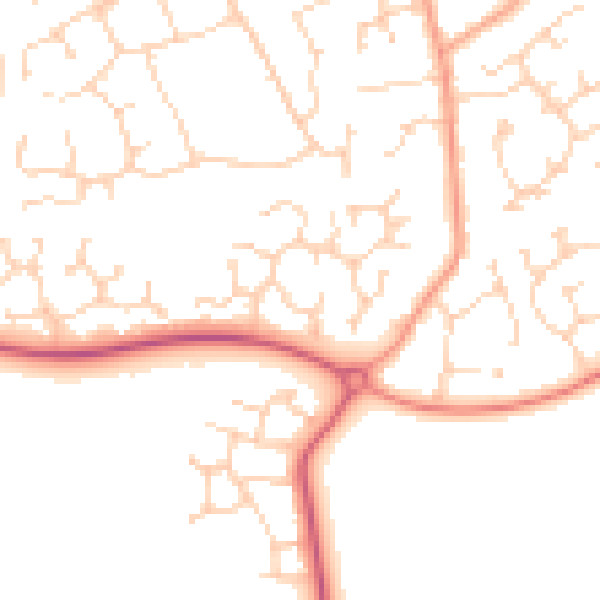 Daytime road noise heatmap for CM9 6YJ