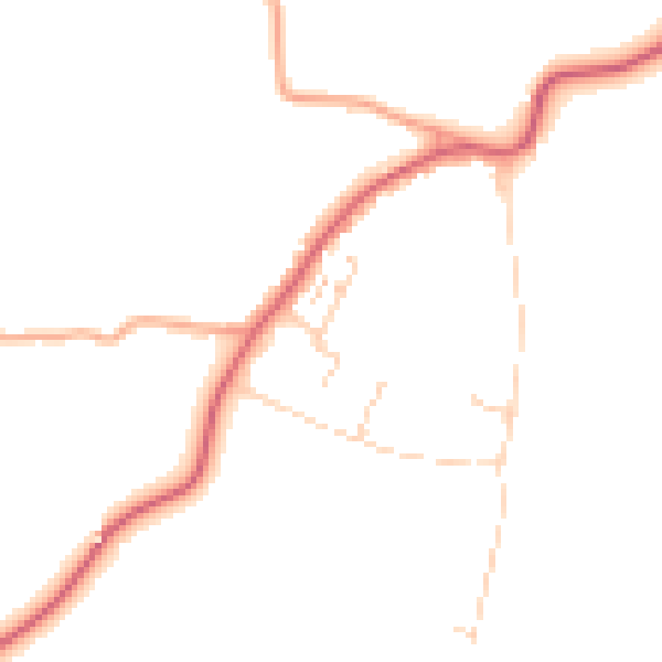 Daytime road noise heatmap for CM9 8BB