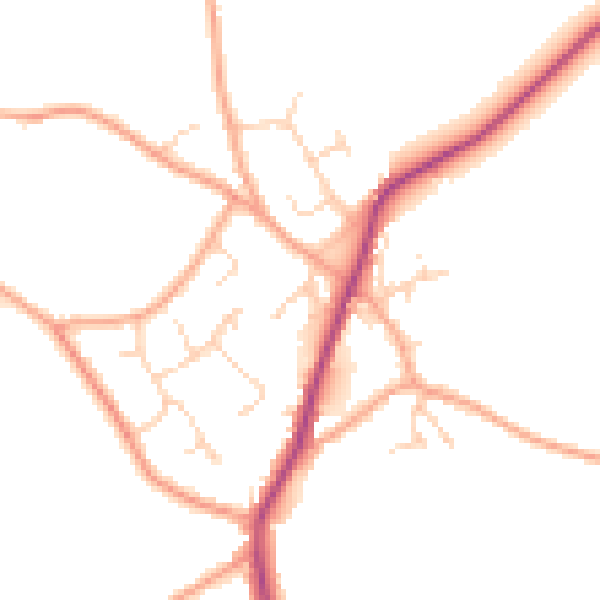 Daytime road noise heatmap for CM9 8BW