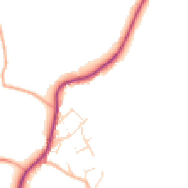 Daytime road noise heatmap for CM9 8DF