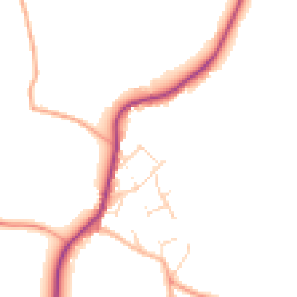 Daytime road noise heatmap for CM9 8DJ