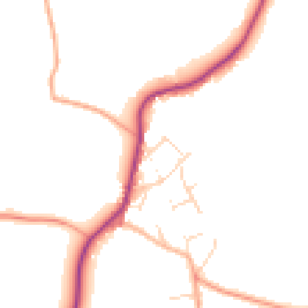 Daytime road noise heatmap for CM9 8DQ