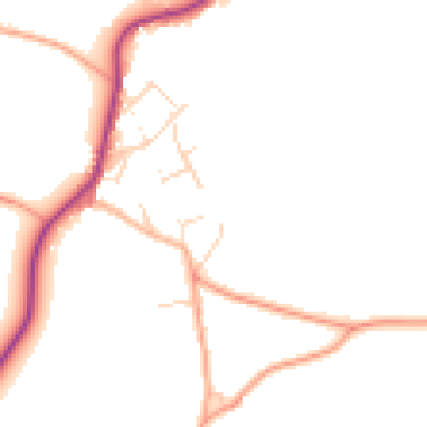 Daytime road noise heatmap for CM9 8DS