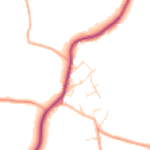 Daytime road noise heatmap for CM9 8DW