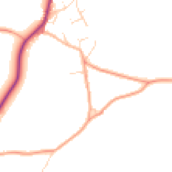 Daytime road noise heatmap for CM9 8DX
