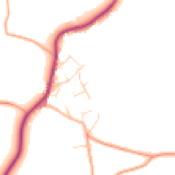 Daytime road noise heatmap for CM9 8EE