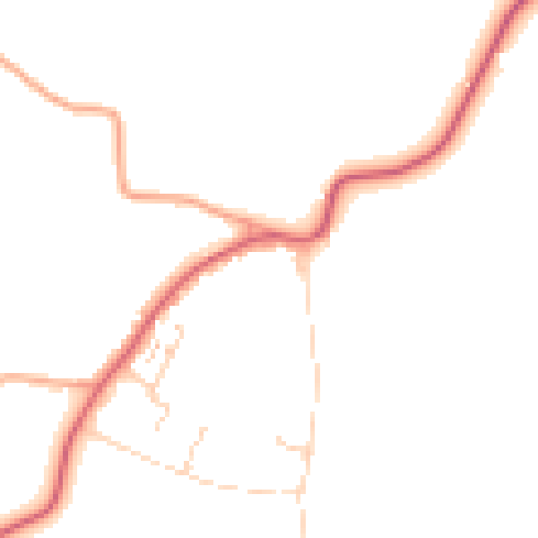 Daytime road noise heatmap for CM9 8FA