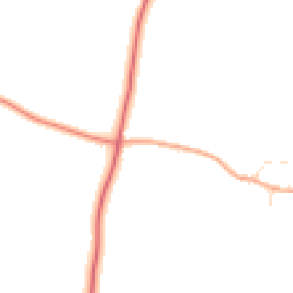 Daytime road noise heatmap for CM9 8HQ