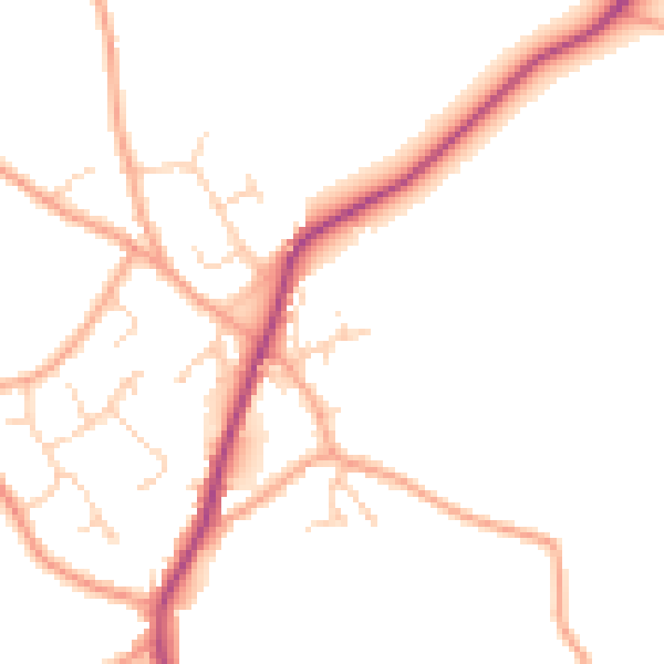 Daytime road noise heatmap for CM9 8PB