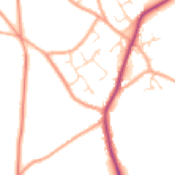 Daytime road noise heatmap for CM9 8PE