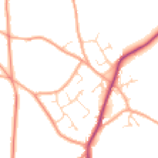 Daytime road noise heatmap for CM9 8PF