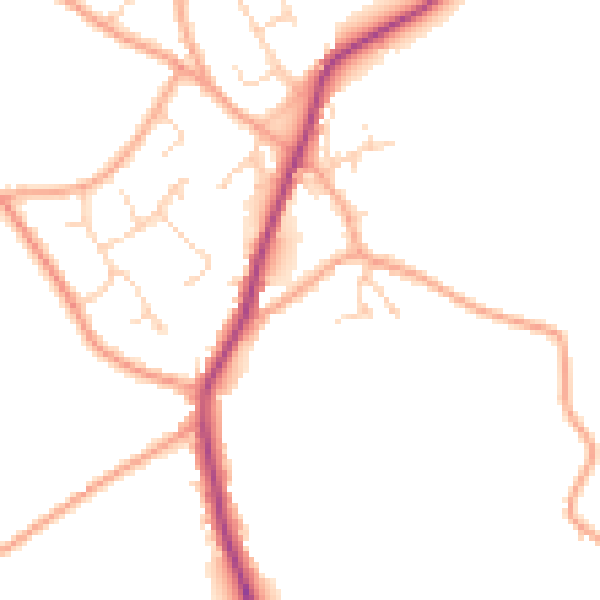 Daytime road noise heatmap for CM9 8PT