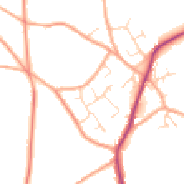 Daytime road noise heatmap for CM9 8QB