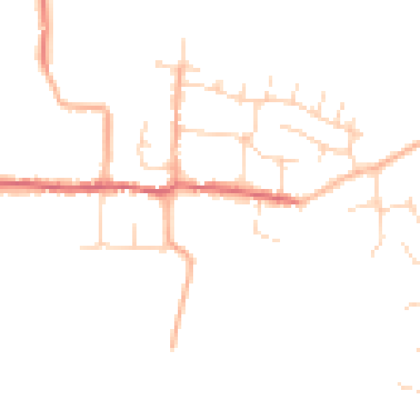 Daytime road noise heatmap for CM9 8QF