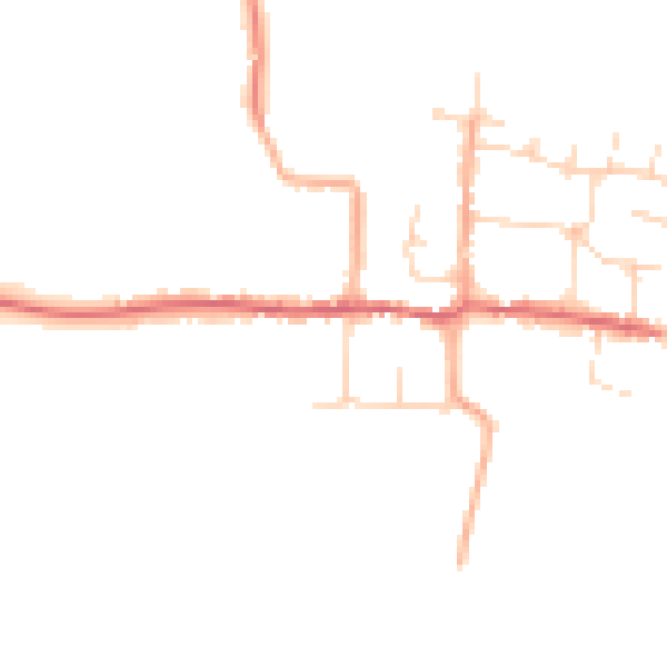 Daytime road noise heatmap for CM9 8RL