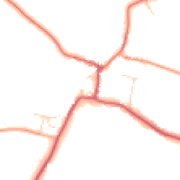 Daytime road noise heatmap for CM9 8SJ