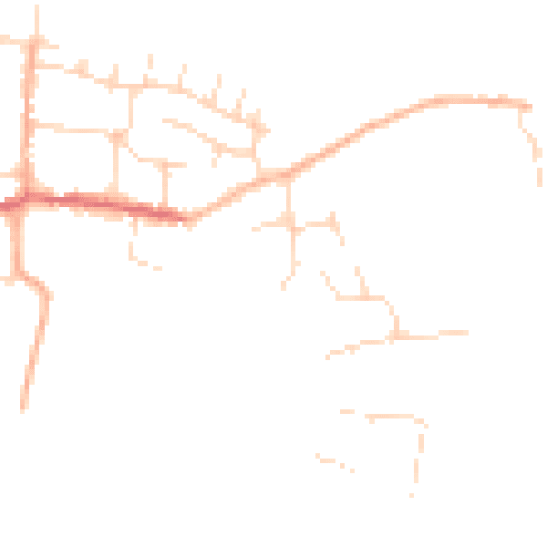 Daytime road noise heatmap for CM9 8SW