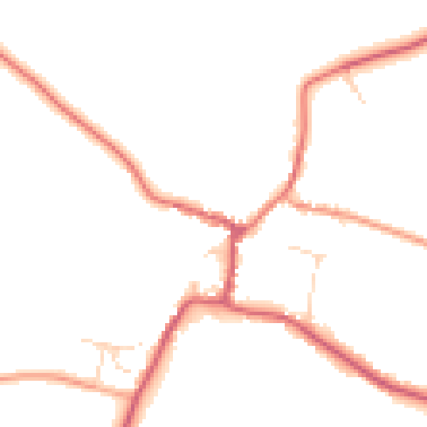 Daytime road noise heatmap for CM9 8TE