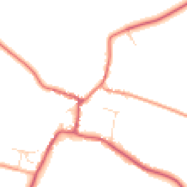 Daytime road noise heatmap for CM9 8TF