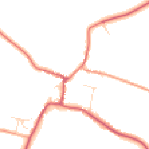 Daytime road noise heatmap for CM9 8TG
