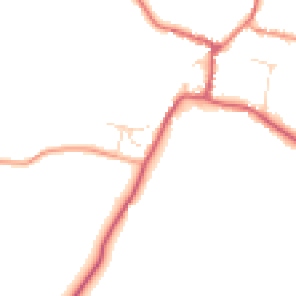 Daytime road noise heatmap for CM9 8TS