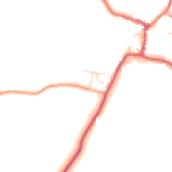 Daytime road noise heatmap for CM9 8TU