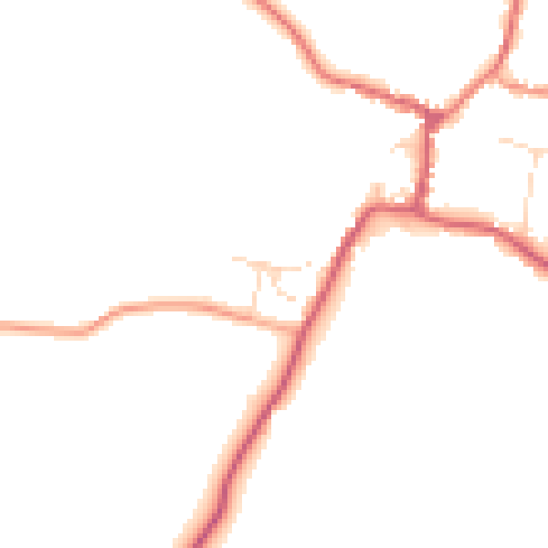 Daytime road noise heatmap for CM9 8TX