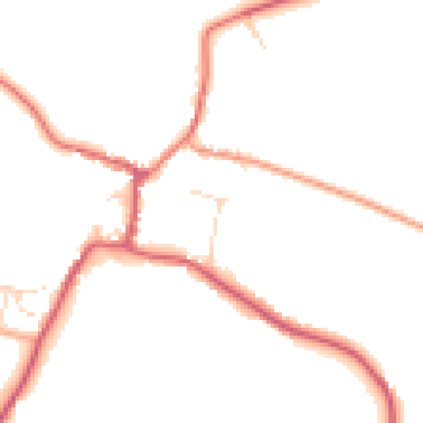 Daytime road noise heatmap for CM9 8UD