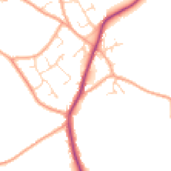 Daytime road noise heatmap for CM9 8WS