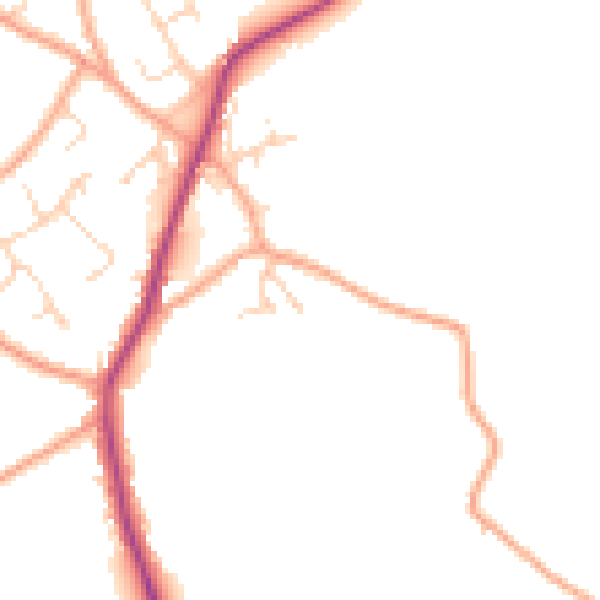 Daytime road noise heatmap for CM9 8XL