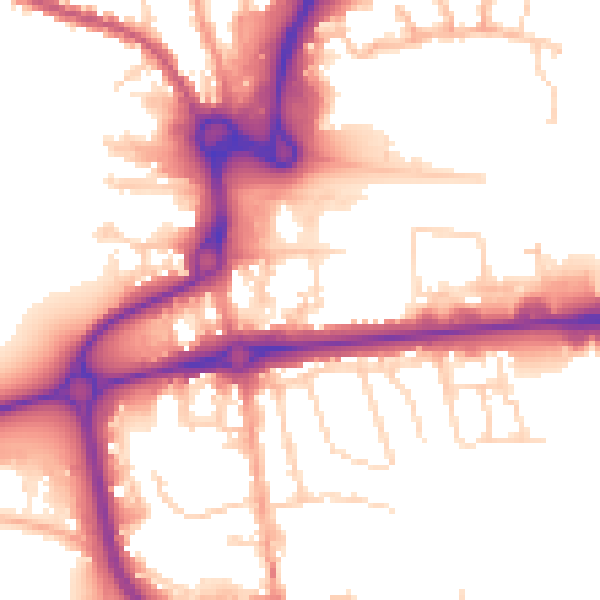 Daytime road noise heatmap for CO1 1AH
