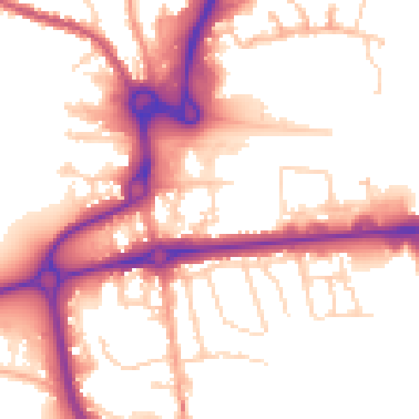 Daytime road noise heatmap for CO1 1AN