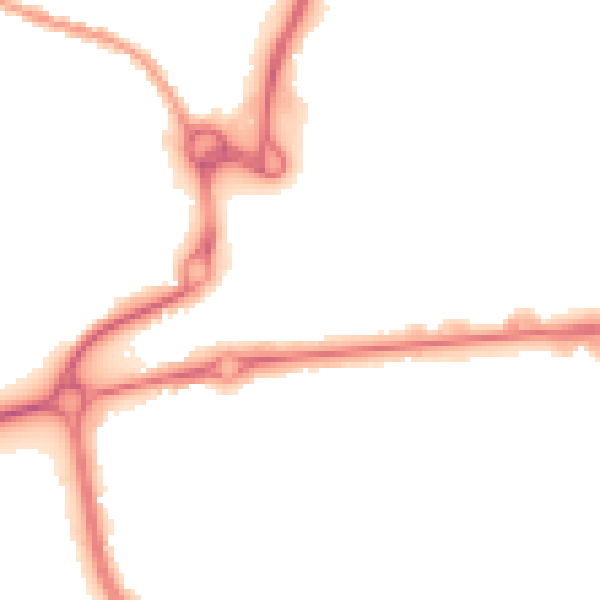 Night-time road noise heatmap for CO1 1AN