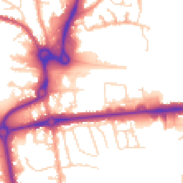 Daytime road noise heatmap for CO1 1AP