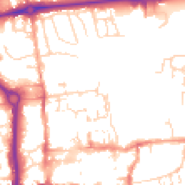 Daytime road noise heatmap for CO1 1AQ