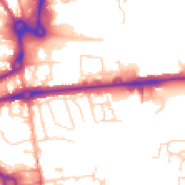 Daytime road noise heatmap for CO1 1AT