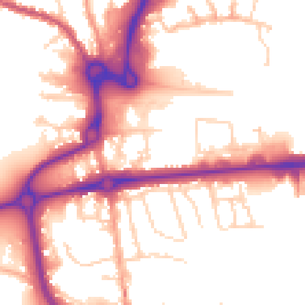 Daytime road noise heatmap for CO1 1AU