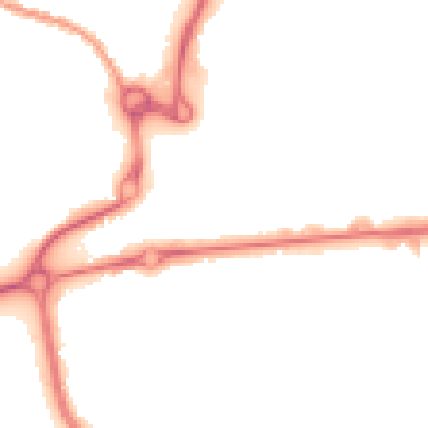 Night-time road noise heatmap for CO1 1AU