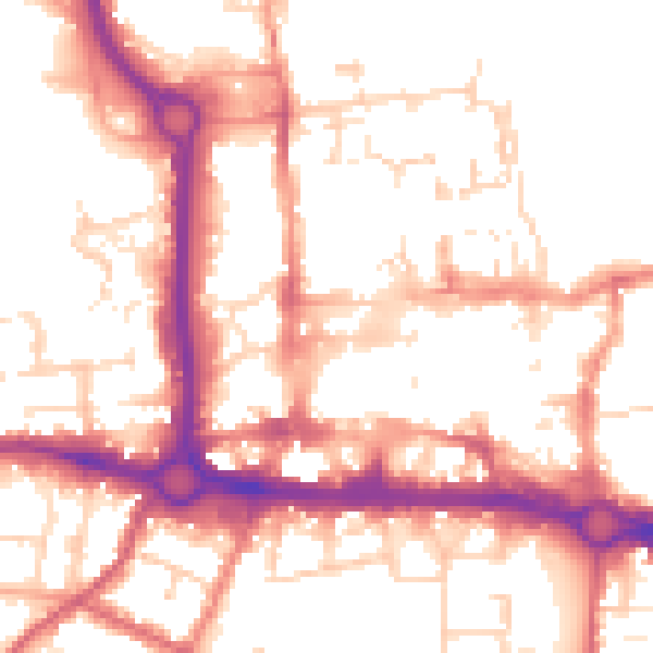 Daytime road noise heatmap for CO1 1DA