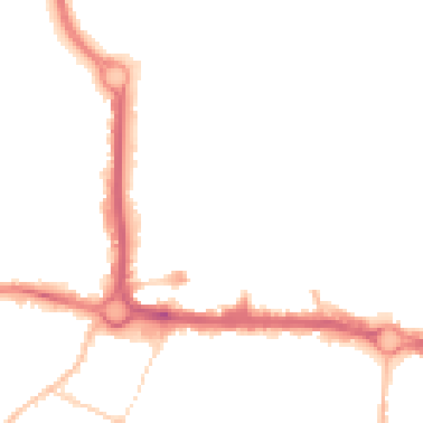 Night-time road noise heatmap for CO1 1DA